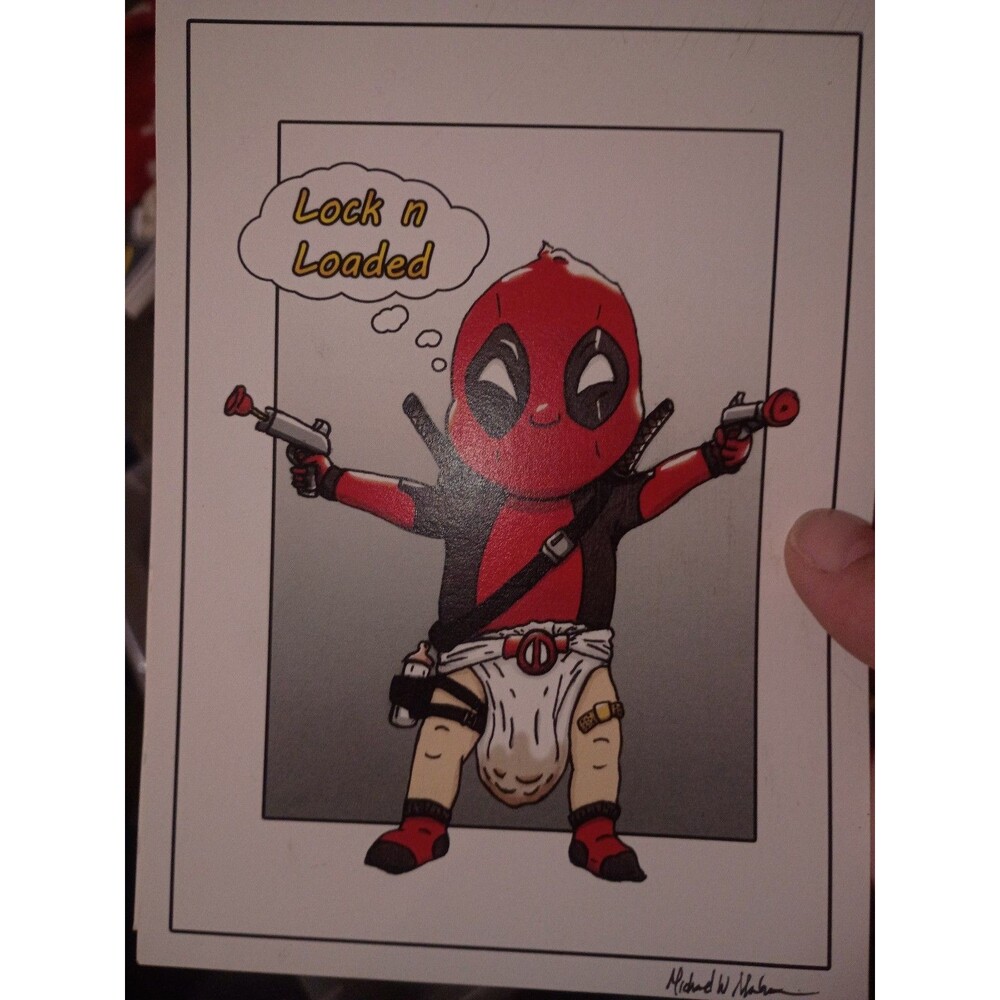 Cute deadpool art 5x7 size-b4